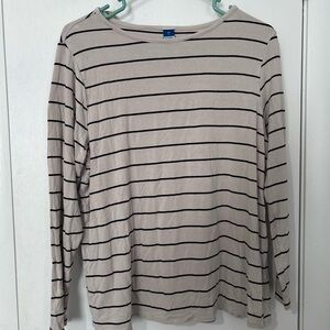 Old Navy Tan and Black Long Sleeve Tee
